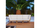 EEI-1820-NAT-WHI-SET Marina 3 Piece Outdoor Patio Teak Set By Modway
