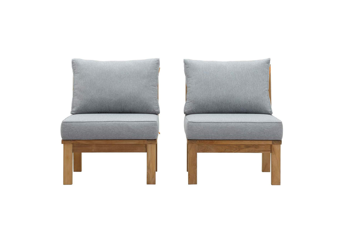 EEI-1821-NAT-GRY-SET Marina 2 Piece Outdoor Patio Teak Set By Modway
