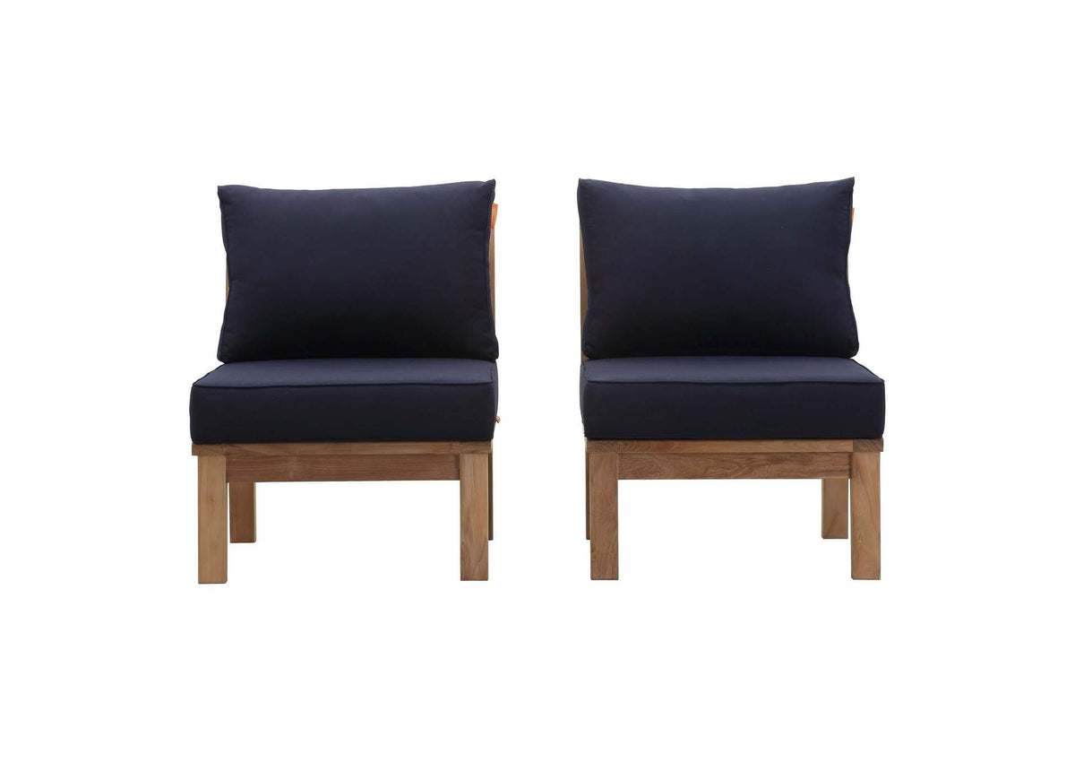 EEI-1821-NAT-NAV-SET Marina 2 Piece Outdoor Patio Teak Set By Modway