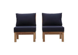 EEI-1821-NAT-NAV-SET Marina 2 Piece Outdoor Patio Teak Set By Modway