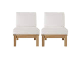 EEI-1821-NAT-WHI-SET Marina 2 Piece Outdoor Patio Teak Set By Modway