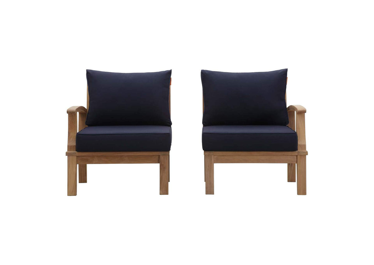 EEI-1822-NAT-NAV-SET Marina 2 Piece Outdoor Patio Teak Set By Modway