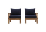 EEI-1822-NAT-NAV-SET Marina 2 Piece Outdoor Patio Teak Set By Modway