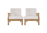 EEI-1822-NAT-WHI-SET Marina 2 Piece Outdoor Patio Teak Set By Modway