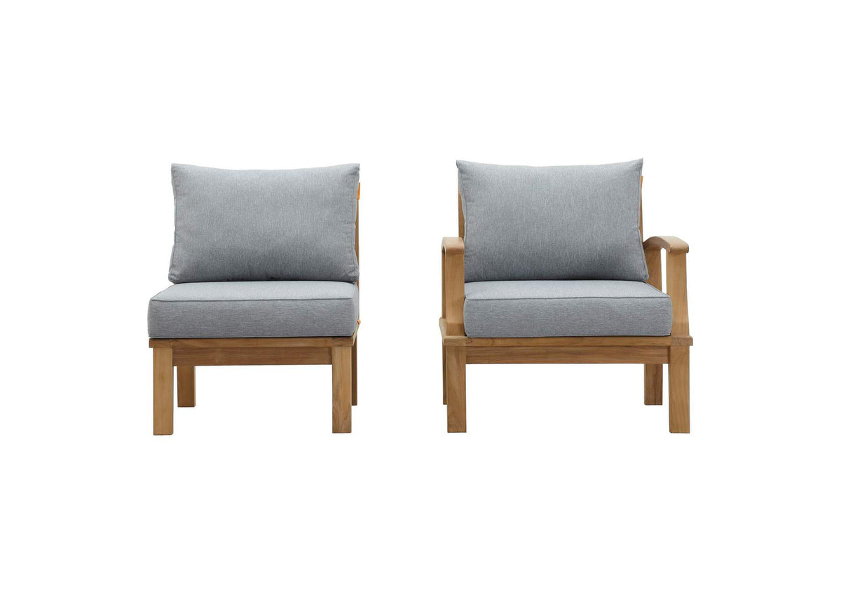 EEI-1823-NAT-GRY-SET Marina 2 Piece Outdoor Patio Teak Set By Modway