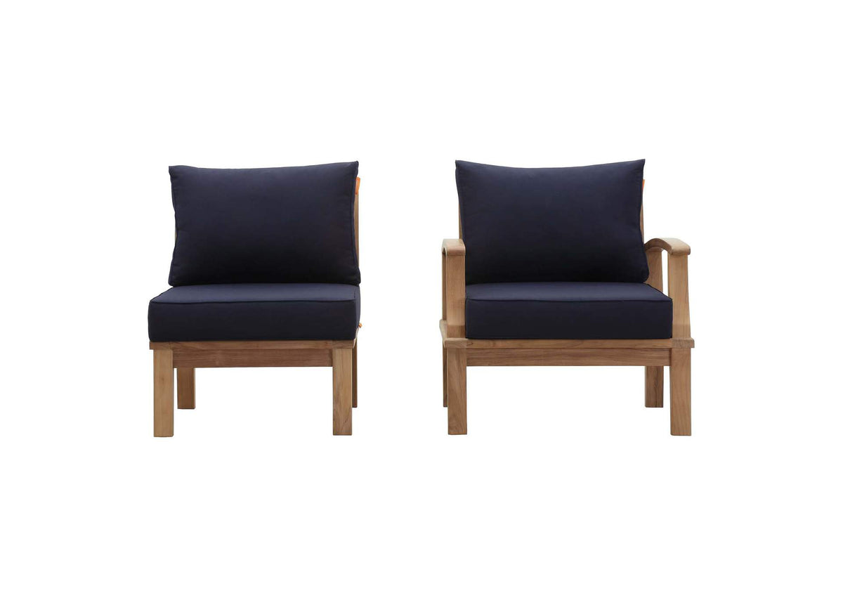 EEI-1823-NAT-NAV-SET Marina 2 Piece Outdoor Patio Teak Set By Modway