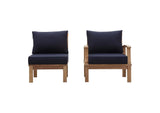 EEI-1823-NAT-NAV-SET Marina 2 Piece Outdoor Patio Teak Set By Modway