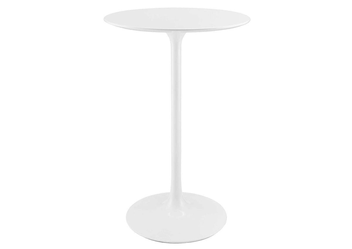 EEI-1825-WHI Lippa 28" Round Wood Bar Table By Modway
