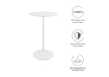 EEI-1825-WHI Lippa 28" Round Wood Bar Table By Modway
