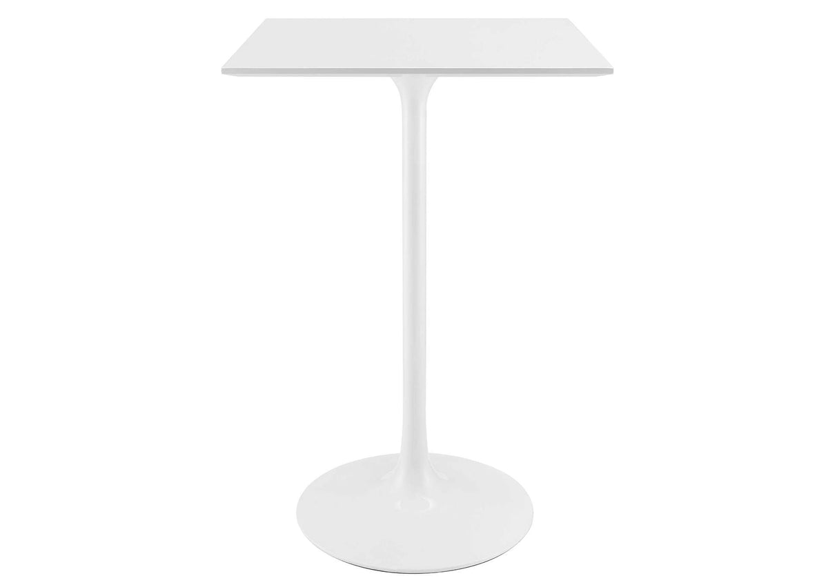 EEI-1826-WHI Lippa 28" Square Wood Bar Table By Modway