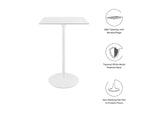EEI-1826-WHI Lippa 28" Square Wood Bar Table By Modway