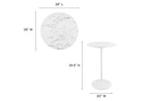 EEI-1827-WHI Lippa 28" Round Faux Marble Bar Table By Modway