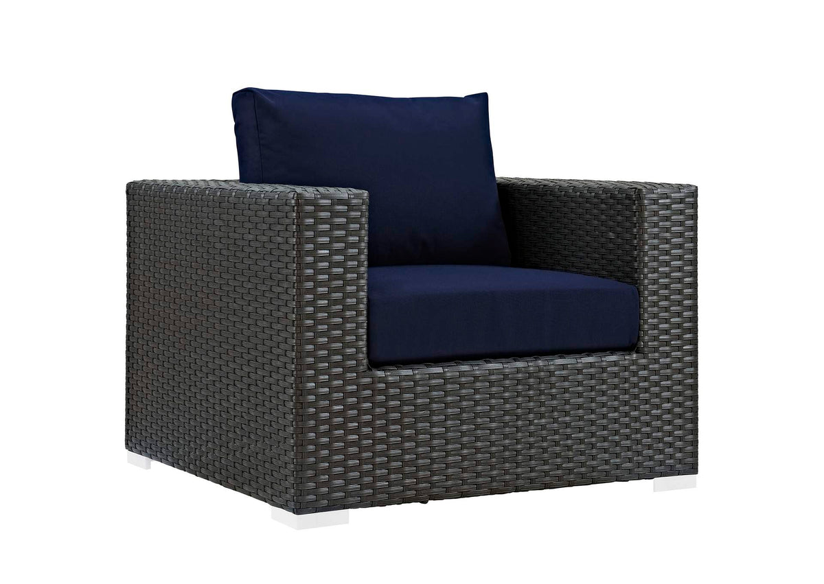 EEI-1850-CHC-NAV Sojourn Outdoor Patio Sunbrella® Armchair By Modway