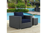 EEI-1850-CHC-NAV Sojourn Outdoor Patio Sunbrella® Armchair By Modway