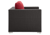 EEI-1850-CHC-RED Sojourn Outdoor Patio Sunbrella® Armchair By Modway