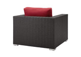 EEI-1850-CHC-RED Sojourn Outdoor Patio Sunbrella® Armchair By Modway