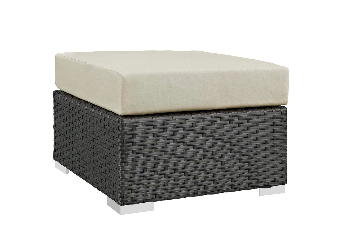 EEI-1855-CHC-BEI Sojourn Outdoor Patio Sunbrella® Ottoman By Modway