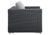 EEI-1864-GRY-GRY Summon Outdoor Patio Fabric Sunbrella® Armchair By Modway