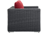 EEI-1864-GRY-RED Summon Outdoor Patio Fabric Sunbrella® Armchair By Modway