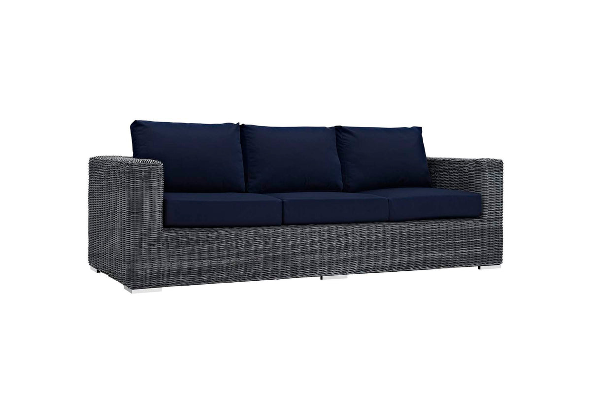 EEI-1874-GRY-NAV Summon Outdoor Patio Sunbrella® Sofa By Modway
