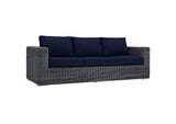 EEI-1874-GRY-NAV Summon Outdoor Patio Sunbrella® Sofa By Modway