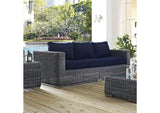 EEI-1874-GRY-NAV Summon Outdoor Patio Sunbrella® Sofa By Modway