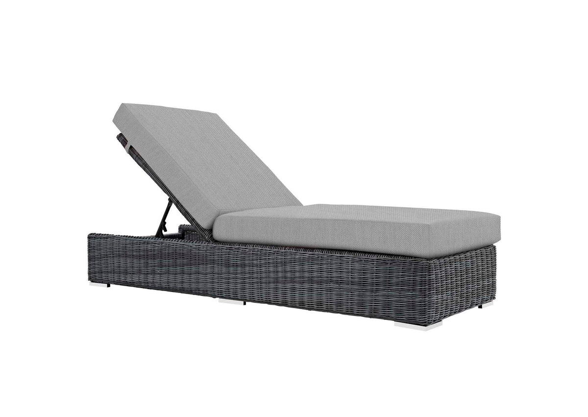 EEI-1876-GRY-GRY Summon Outdoor Patio Sunbrella® Chaise Lounge By Modway