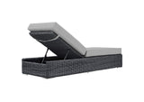 EEI-1876-GRY-GRY Summon Outdoor Patio Sunbrella® Chaise Lounge By Modway