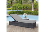 EEI-1876-GRY-GRY Summon Outdoor Patio Sunbrella® Chaise Lounge By Modway