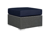 EEI-1889-CHC-NAV-SET Sojourn 3 Piece Outdoor Patio Sunbrella® Sectional Set By Modway
