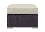 EEI-1911-EXP-BEI Convene Outdoor Patio Fabric Square Ottoman By Modway