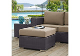 EEI-1911-EXP-MOC Convene Outdoor Patio Fabric Square Ottoman By Modway