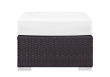EEI-1911-EXP-WHI Convene Outdoor Patio Fabric Square Ottoman By Modway