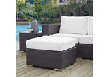 EEI-1911-EXP-WHI Convene Outdoor Patio Fabric Square Ottoman By Modway