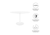 EEI-2017-WHI Lippa 48" Oval Wood Dining Table By Modway
