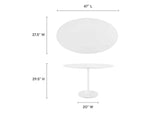 EEI-2017-WHI Lippa 48" Oval Wood Dining Table By Modway