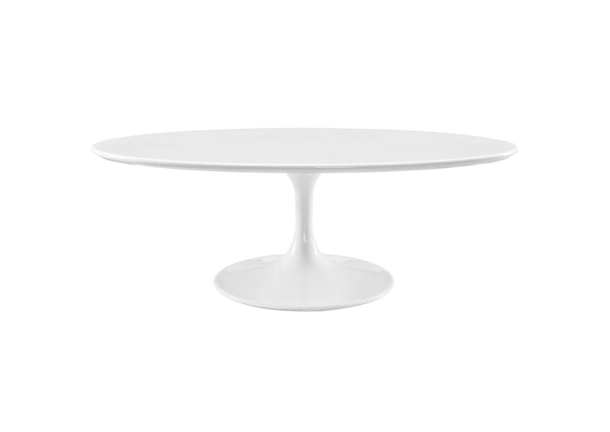 EEI-2018-WHI Lippa 48" Oval-Shaped Wood Coffee Table By Modway