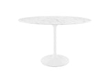 EEI-2021-WHI Lippa 48" Oval Faux Marble Dining Table By Modway