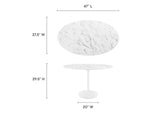 EEI-2021-WHI Lippa 48" Oval Faux Marble Dining Table By Modway