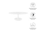EEI-2022-WHI Lippa 48" Oval Faux Marble Coffee Table By Modway