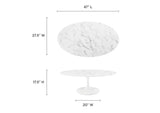 EEI-2022-WHI Lippa 48" Oval Faux Marble Coffee Table By Modway