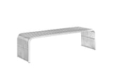 EEI-2103-SLV Pipe 60" Stainless Steel Bench By Modway