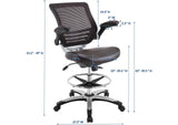 EEI-211-BRN Edge Drafting Chair By Modway