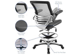 EEI-211-GRY Edge Drafting Chair By Modway