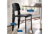 EEI-214-BLK-BLK Cabin Dining Side Chair By Modway