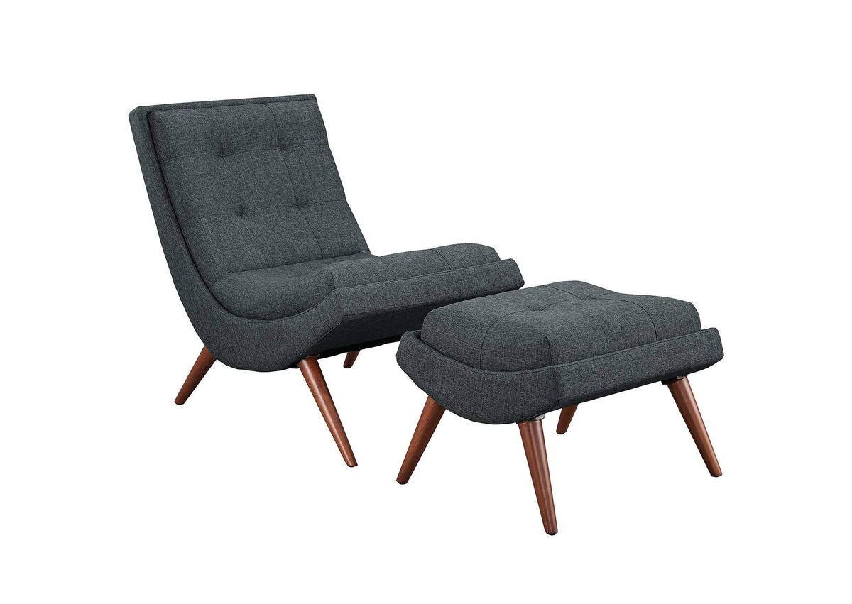 EEI-2143-GRY Ramp Upholstered Fabric Lounge Chair Set By Modway