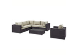 EEI-2157-EXP-BEI-SET Convene 7 Piece Outdoor Patio Sectional Set By Modway