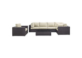 EEI-2157-EXP-BEI-SET Convene 7 Piece Outdoor Patio Sectional Set By Modway