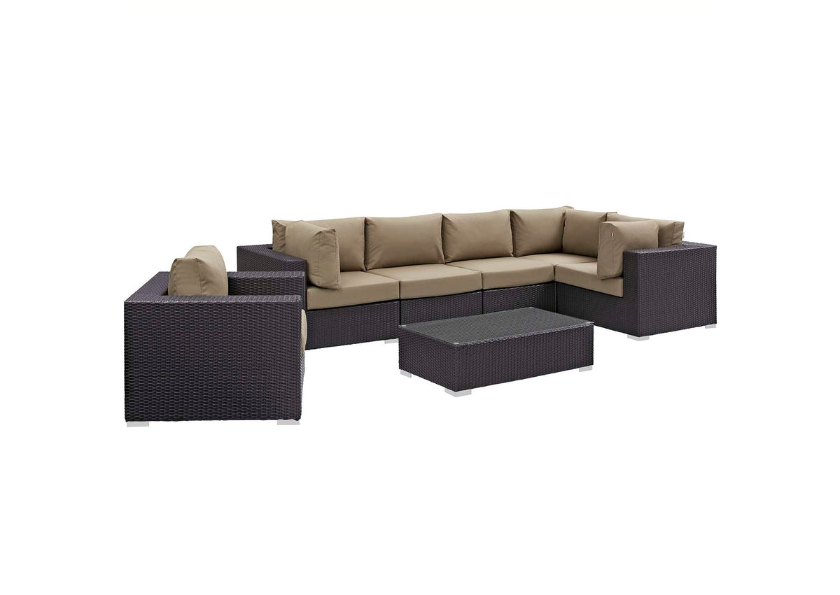 EEI-2157-EXP-MOC-SET Convene 7 Piece Outdoor Patio Sectional Set By Modway