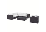 EEI-2157-EXP-WHI-SET Convene 7 Piece Outdoor Patio Sectional Set By Modway